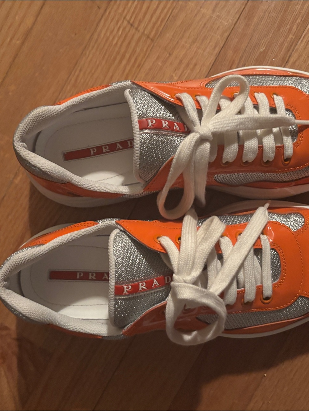 Prada Orange and Gray Men’s ' Sneakers - Picture 4 of 7